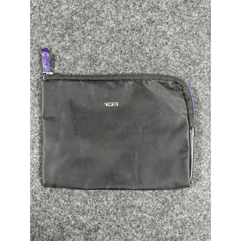 Tumi Pouch Mens Womens Small Black Purple Delta Air Lines Amenity Bag Travel